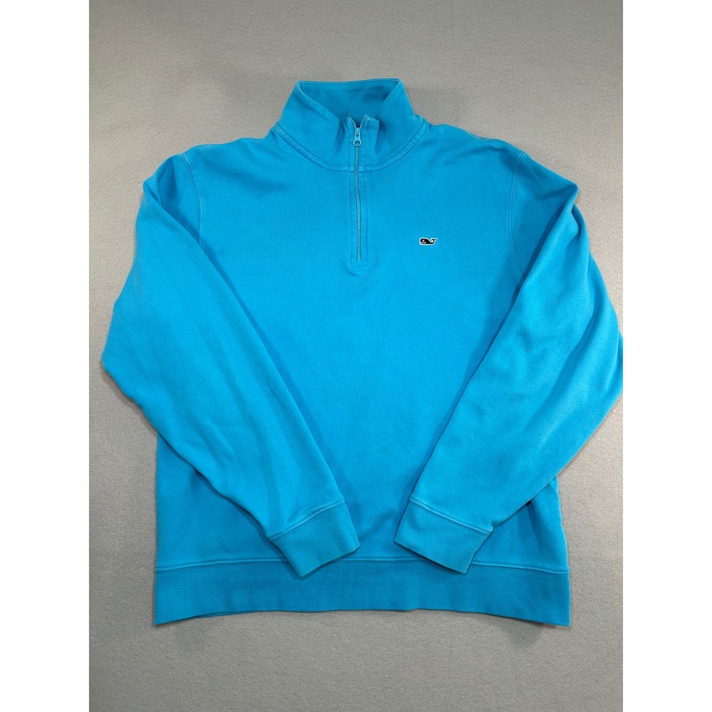 Vineyard Vines Quarter Zip Pullover Mens Medium Blue Pima Cotton Sweatshirt